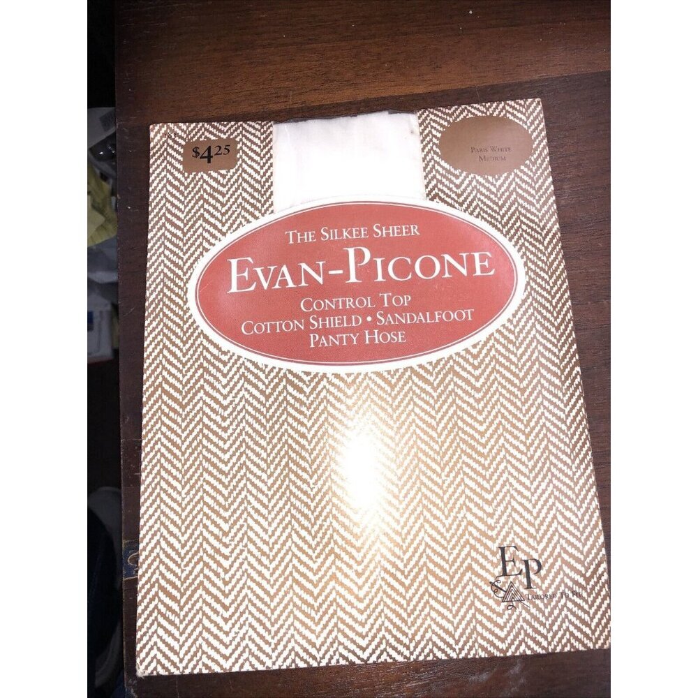 Vintage Evan Picone Control‎ Top Pantyhose Size Medium Paris White